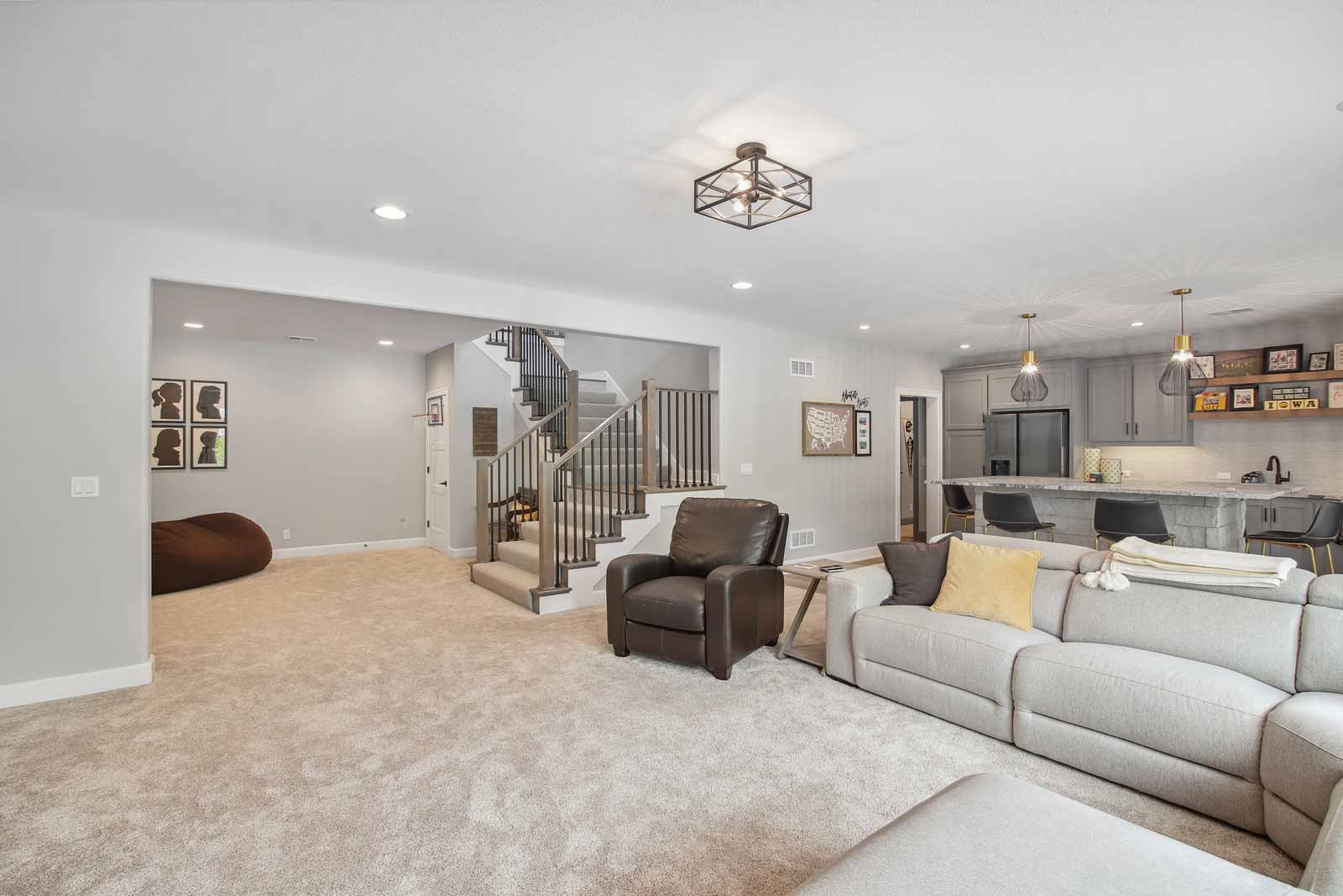 Large downstairs family room in Kenneth Estates home